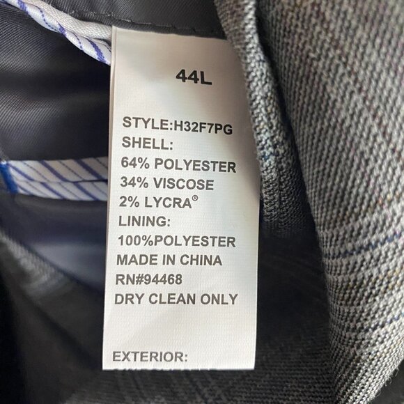 Nautica Mens Blazer 44L Gray Glen Plaid All Season Sportcoat Polyester Blend All - Picture 12 of 12
